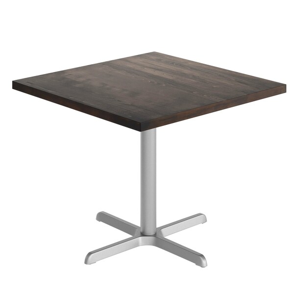 Flash Furniture Bennett 36 in Square Solid Wood Indoor Tabletop in Dark Brown with 30 in x 30 in Dining Height GSF-SQ36-DKBRN-T3030S-GG - main