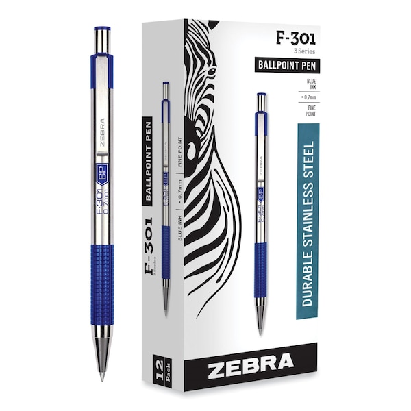 Zebra Pen Ballpoint Pen, Retractable, Blue, PK12 27120 - main