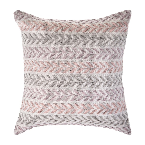 Homeroots Set of Two 18" X 18" Purple Beach Chevron Cotton Zippered Pillow, 2PK 535271 - main