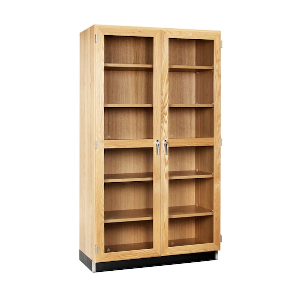 Diversified Spaces Tall Storage Cabinet, 2 Doors Glass, Oak 358-4822K - main