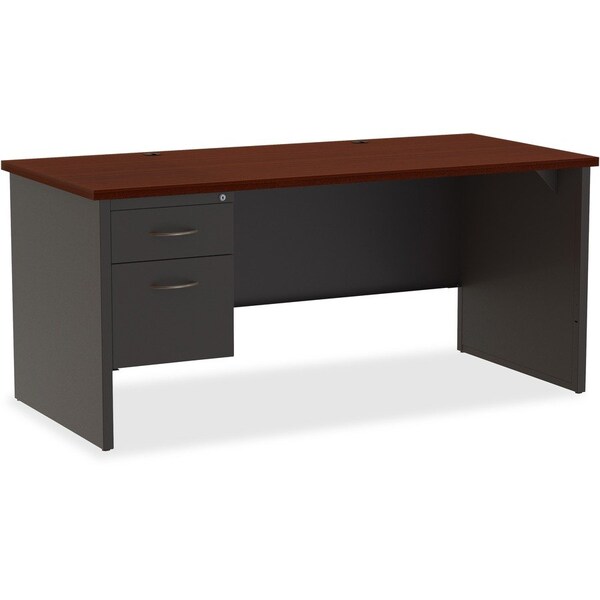 Hirsh Desk Pedestal, 30 in D X 29 1/2 in H, 66 in W X Steel, Charcoal/Mahogany 20544 - main