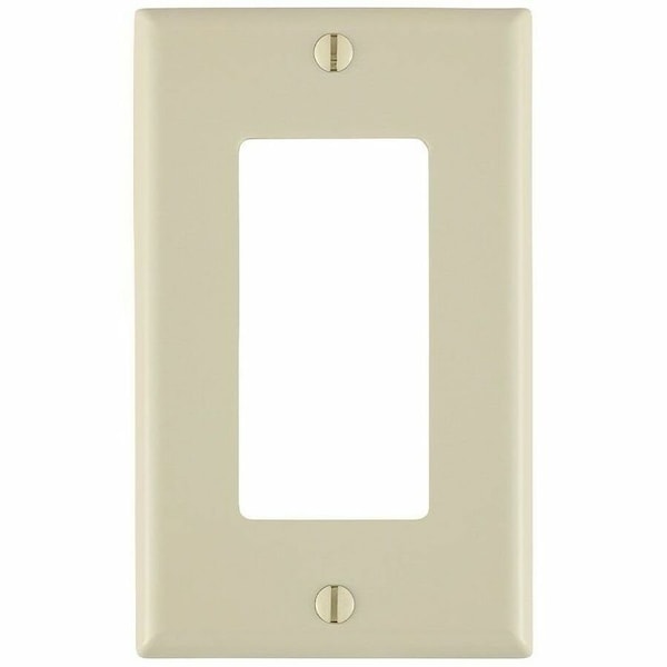 Leviton Decora Wallplate, Standard Size, Gang 1, Light Almond 80401-NT - main