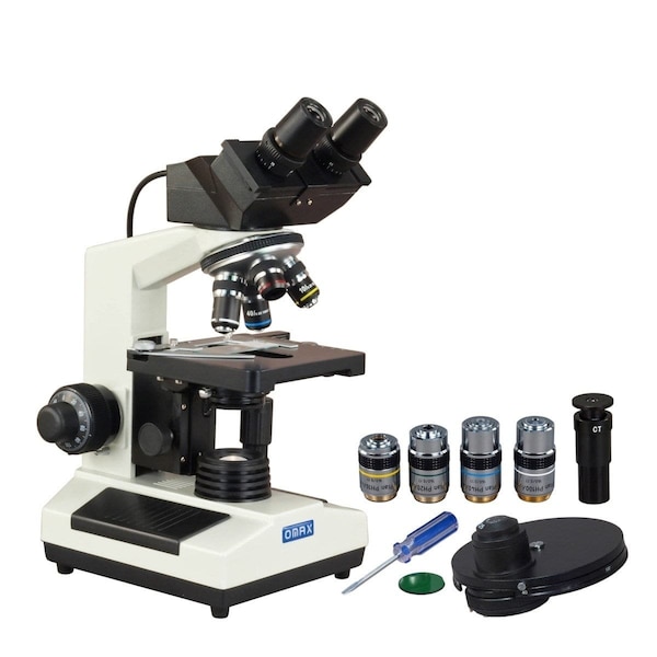 Amscope 40X-2000X 3MP Digital Integrated Microscope w/Halogen Illumination + 4-lens Plan Phase-contrast Tur MD827S30-PHB1 - main