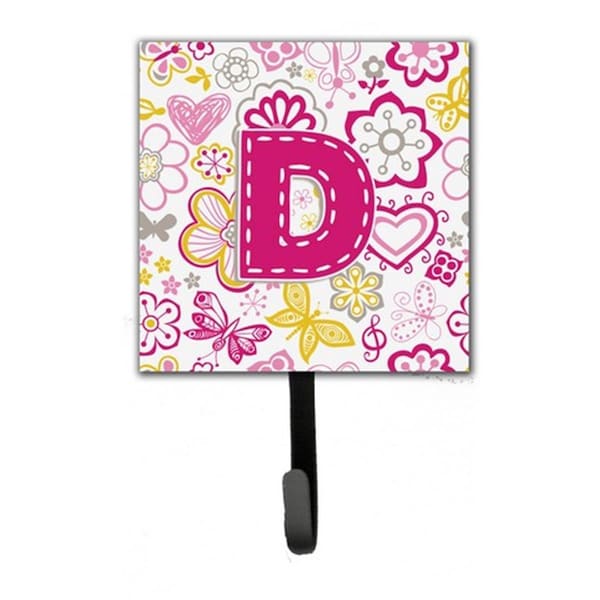 Carolines Treasures Letter D Flowers And Butterflies Pink Leash and Key Holder CJ2005-DSH4 - main