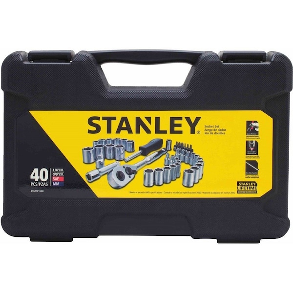 Stanley 40 pc. 1/4" & 3/8" Drive Mechanics Tool Set STMT71648 - main