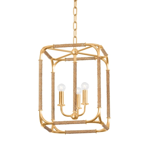 Hudson Valley Lighting Laurenceston 3 Light Lantern 13 In. Gold Leaf 1603-GL - main