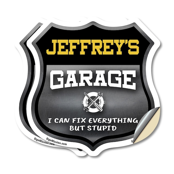 Signmission Jeffrey's Garage I Can Fix Everything But Stupid, 4 inch X 4 inch, Vinyl Decal, 2PK SHI-D-2PACK-4-490-JEFFREY - main