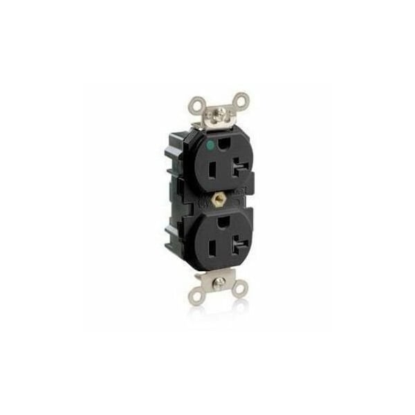 Leviton Straight Blade Receptacle, 5-20R, 20 A, 125V AC, Surface Mount, Self-Grounded M8300-SGE - main