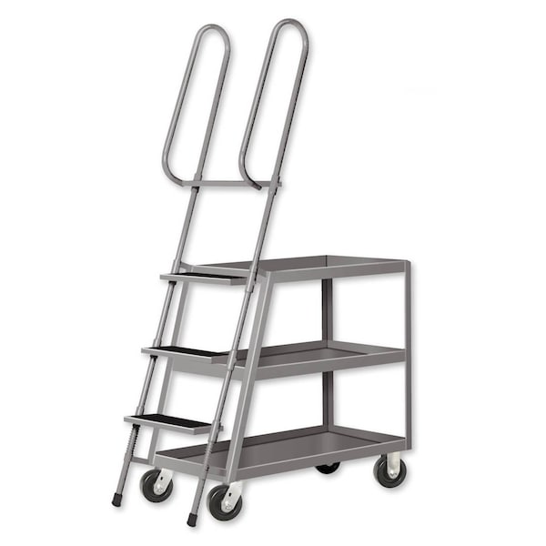 Pucel Ladder Stock Cart, 20 in W x 78 in H x 49 in D, Light Blue LT-20-78P - main