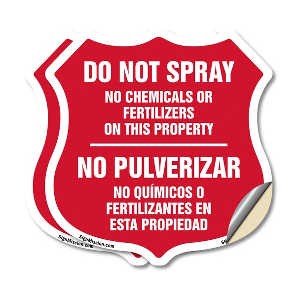 Signmission Bilingual No Spray Shield Sign Do Not Sp, 12 inch X 12 inch, Vinyl Decal, 2PK SHI-D-2PACK-12-366 - main