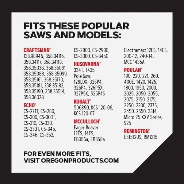 Oregon Saw Chain for 12'' Bar, 45 Drive Links, fits Echo Craftsman Poulan Makita Remington Husqvarna & more S45 - main