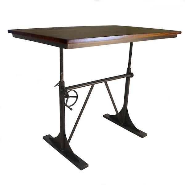 Homeroots 48" Brown And Black Solid Wood And Iron Trestle Base Dining Table 517764 - main
