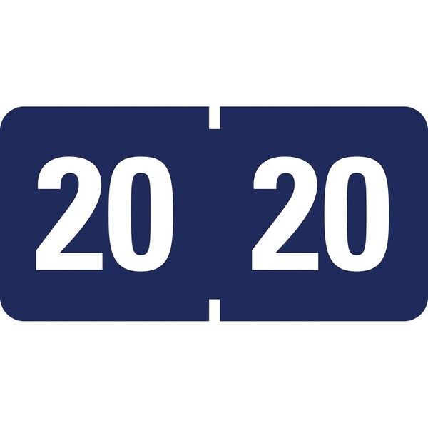 Smead YEARLY END TAB FILE FOLDER LABELS, 20, 0.75 X 1.5, DARK BLUE, 500/ROLL 68320 - main