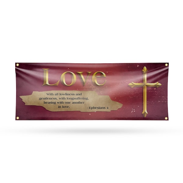 Signmission Jesus Love, 18 Inch x 48 Inch, Vinyl Banner B-30708 - main