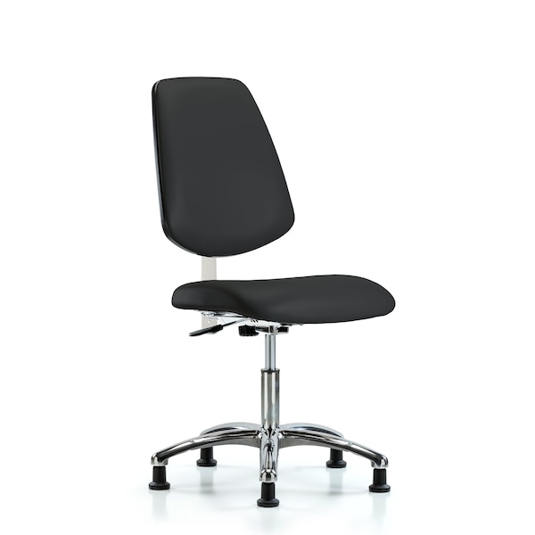Blue Ridge Ergonomics Clean Room Chair Vin Desk Chair, Med, Bk, Gld, Blk, CL100, No Arms, 18" to 23" Height, Vinyl, Black BR-NCR-VDHCH-MB-CR-T1-A0-RG-8540 - main
