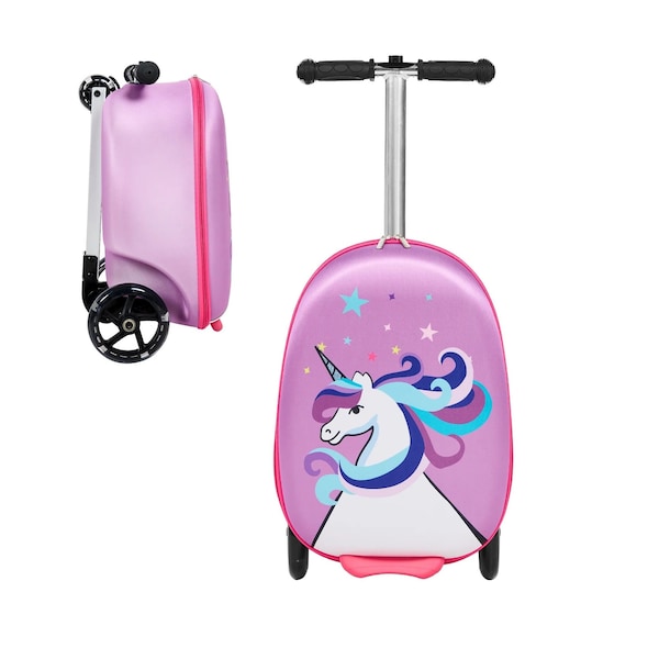 Gopowerbike GoVoyage 3-Wheel Kids Luggage Scooter with Light-Up Wheels KLG2G - main