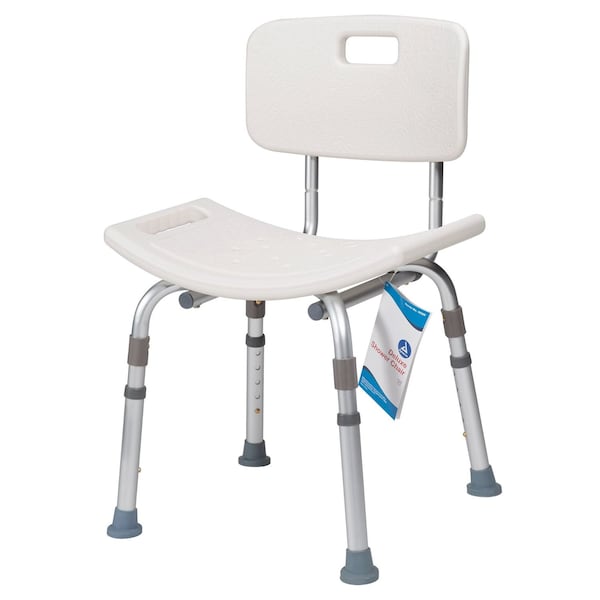 Dynarex Deluxe Shower Chair w/Back, White 10320 - main
