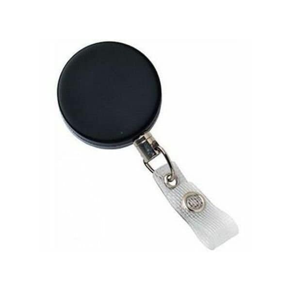 Brady BADGE REEL, BLACK /CHROME, 1-1/2in 38MM, HEAVY-DUTY BADGE REEL, METAL WIRE, REINFORCED VINYL 2120-3305 - main