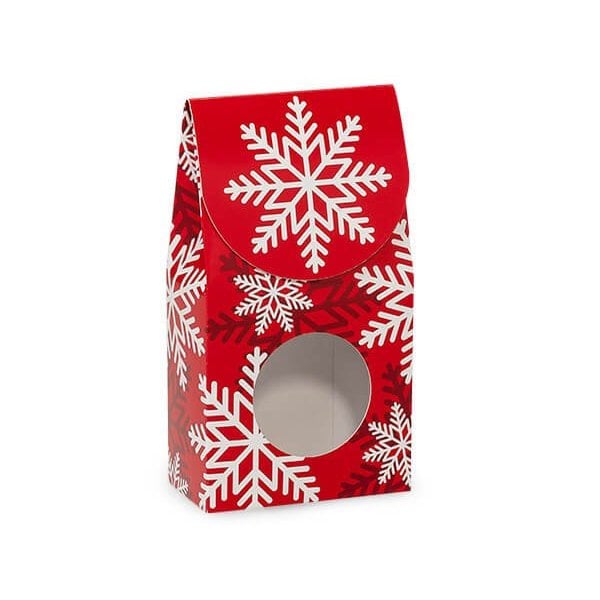 Nashville Wraps Red & White Snowflakes Window Box, Small 3.5x1.75x6.5, 6PK GWRWS - main