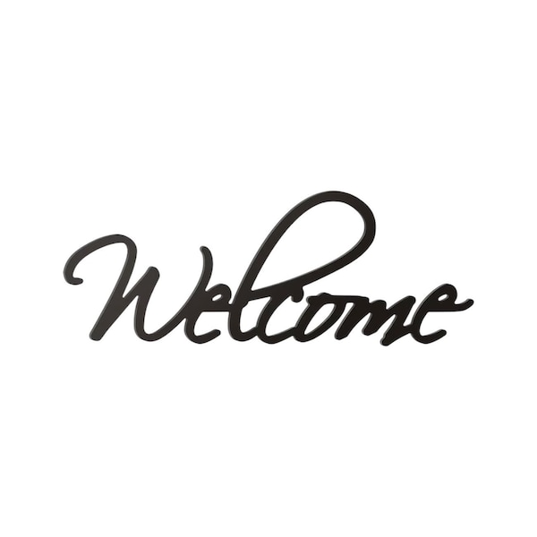 Homeroots 10" X 27" Black Welcome Wall Decor 488037 - main