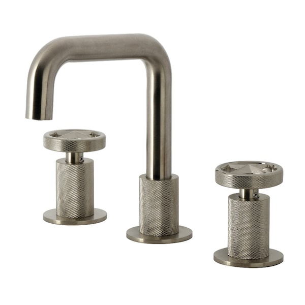Kingston Brass Widespread Bathroom Faucet with Push Pop-Up Drain, Brushed Nickel KS1418RNX - main