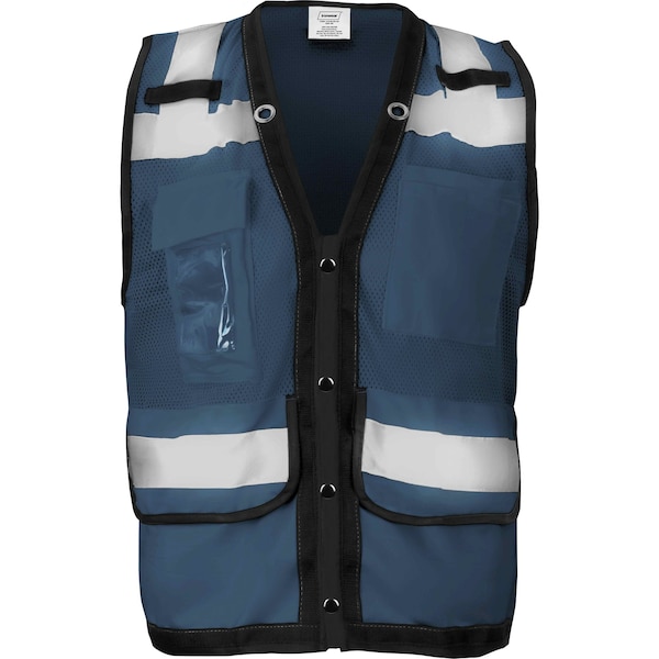 Ironwear Hi-Vis Safety Vest M Class 2 , Snap Button 8 Pockets, ID Window 1279-BS-RD-CID-MD - main