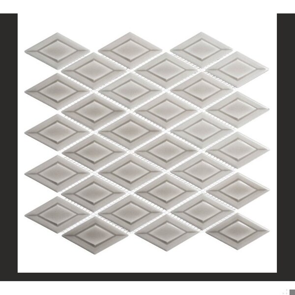 Andova Tiles SAMPLE-Venecia Adriatic 1-in. x 3-in. 3D Framed Diamond Glossy Porcelain Wall Mosaic Tile SAM-ANDVEN1431 - main