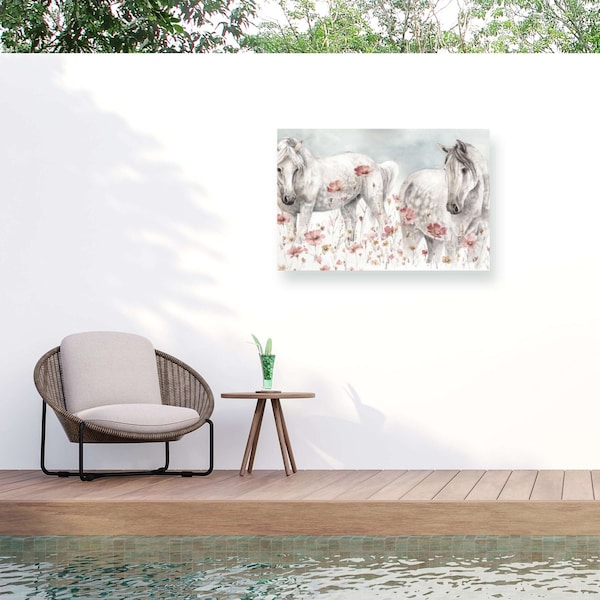 Trademark Fine Art Outdoor Canvas Art Lisa Audit 'Wild Horses Iii' Wall Art for Patios, or Gardens WAP04261-OC2232WR - main