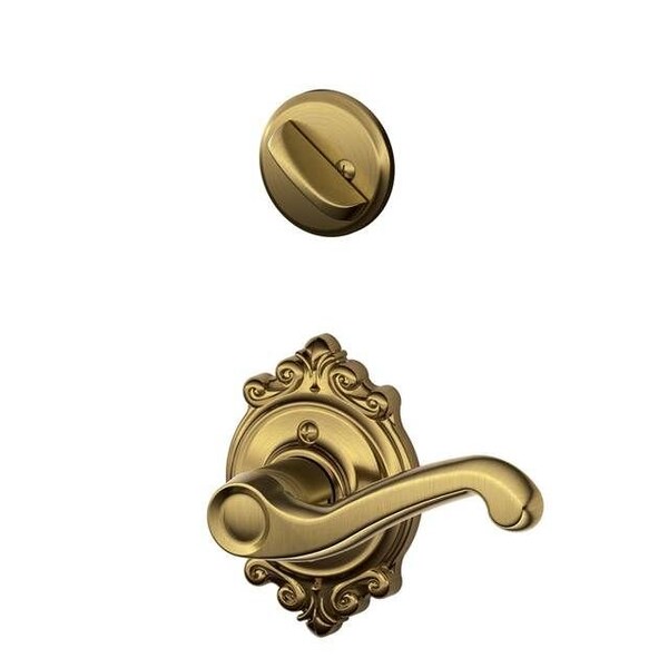 Schlage Residential Right Hand Flair Lever with Brookshire Rose Interior Active Trim with 12326 Latch and 10269 F59FLA609BRKRH - main