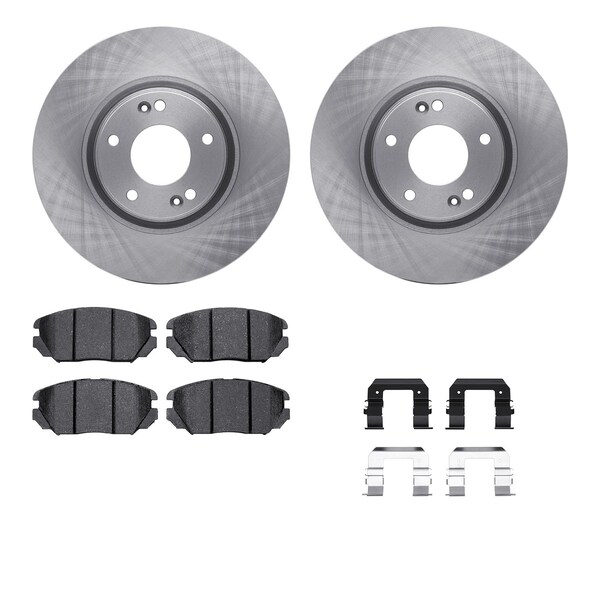Dynamic Friction Co DFC Rotors with EURO 5000 Ceramic Brake Pads includes Hardware 6612-03003 - main