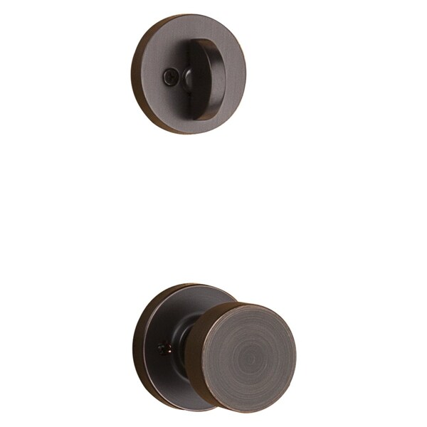Kwikset Pismo Knob with Round Rose Interior Single Cylinder Handleset Trim for Both 800 and 687 Series 966PSKRDT-11P.UNIV - main