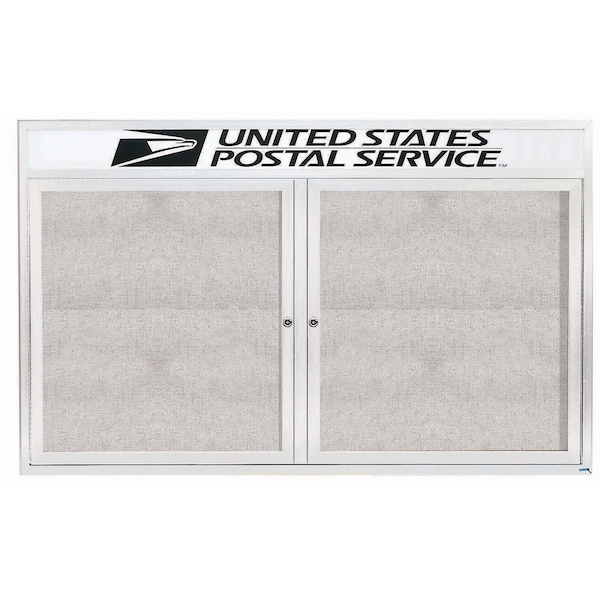 Aarco Outdoor Enclosed Bulletin Board w/ Al Frame Header, Powder Coated White, Neutral 36''Hx60''W ODCC3660RHW - main