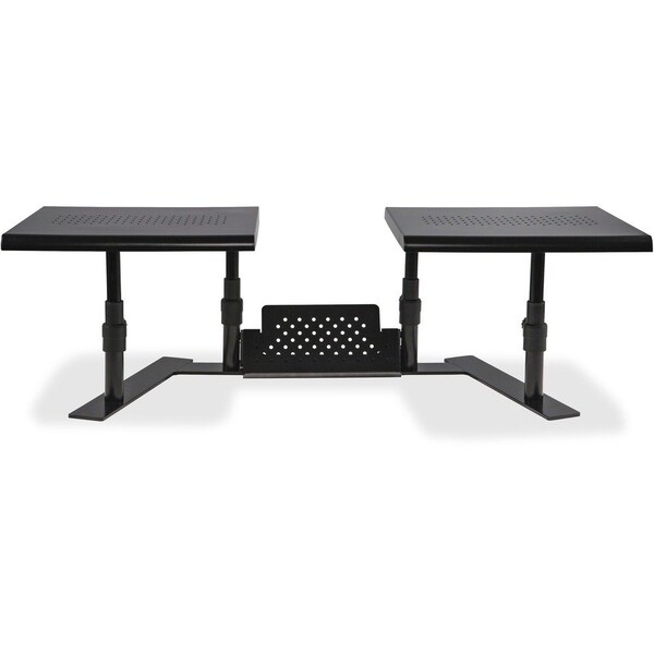 Allsop Metal Art ErgoTwin Height Adjustable Dual Monitor Stand 31883, PlBk ASP31883 - main