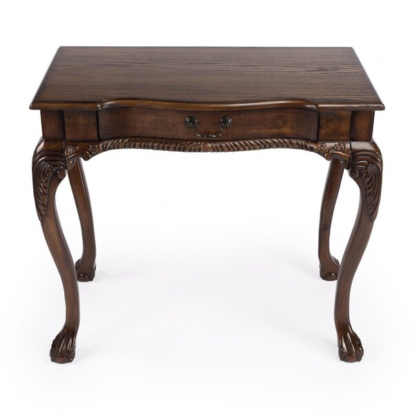 Homeroots 35" Brown Solid Wood Writing Desk 389440 - main