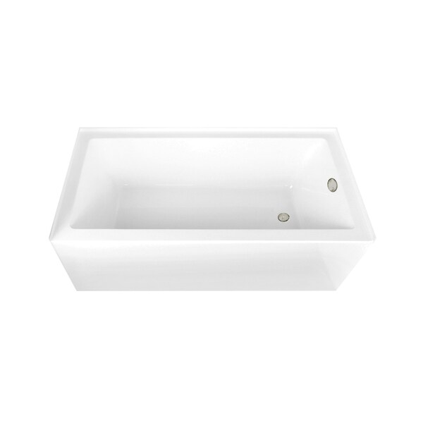 Kingston Brass 66-Inch Acrylic Rectangular 3-Wall Alcove Tub Combo w/ Waste and Overflow Drain, Right Hand Drain CVTAP663222R6 - main