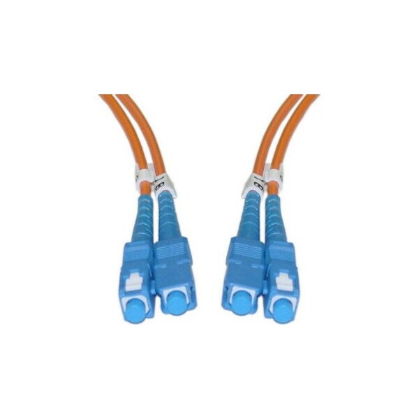 Cable Wholesale SC/UPC OM1 Duplex 2.0mm Fiber Optic Patch Cord, OFNR, Multimode 62.5/125, Orange Jacket, Beige SCSC-11102 - main