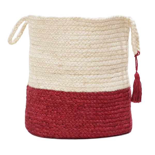 Homeroots 19" Ivory Jute Basket 704898 - main
