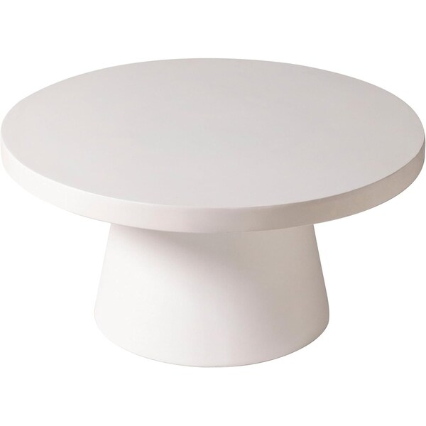 Leisuremod Dune Modern Round Side Table - Weather-Resistant Fiberstone Indoor/Outdoor Table DCT32W - main
