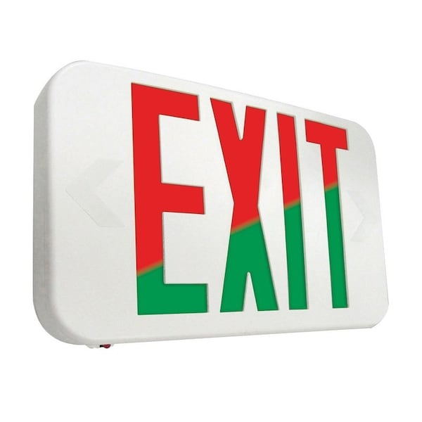 Sure-Lites Exit Light, 11-5/8 in OAW, 7-3/16 in OAH, 120/277 V, 3.12 W, LED Lamp, Thermoplastic Fixture, White APX7RG - main