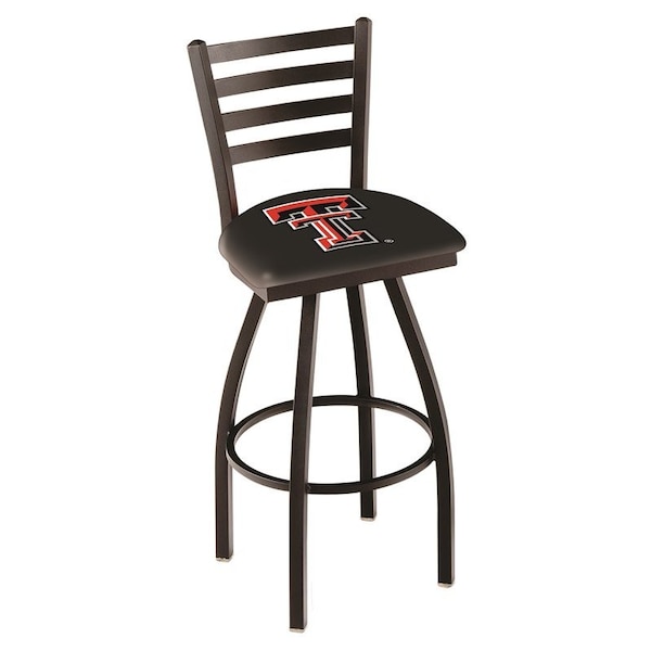 Holland Bar Stool Co 36" Blk Wrinkle Texas Tech Swivel Bar Stool, Ladder Back L01436TXTech - main