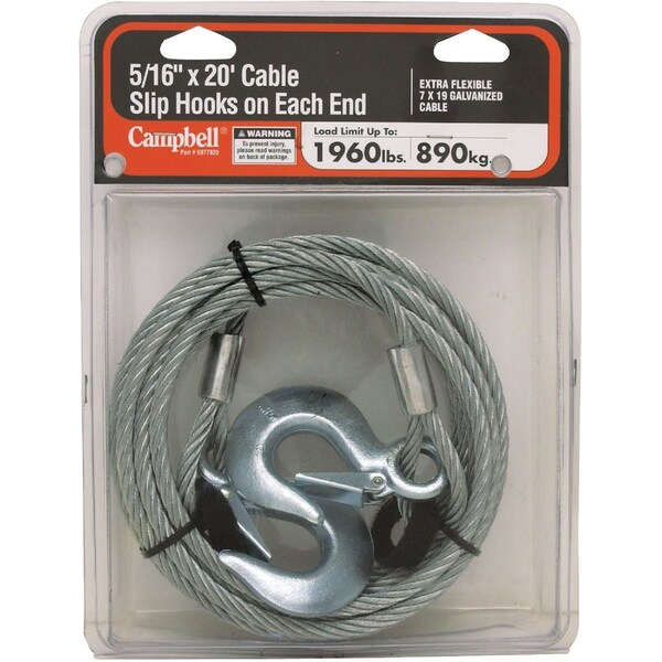 Campbell 5/16'' x 20 Ft. x 1960 Lb. Tow Cable 5977920 - main