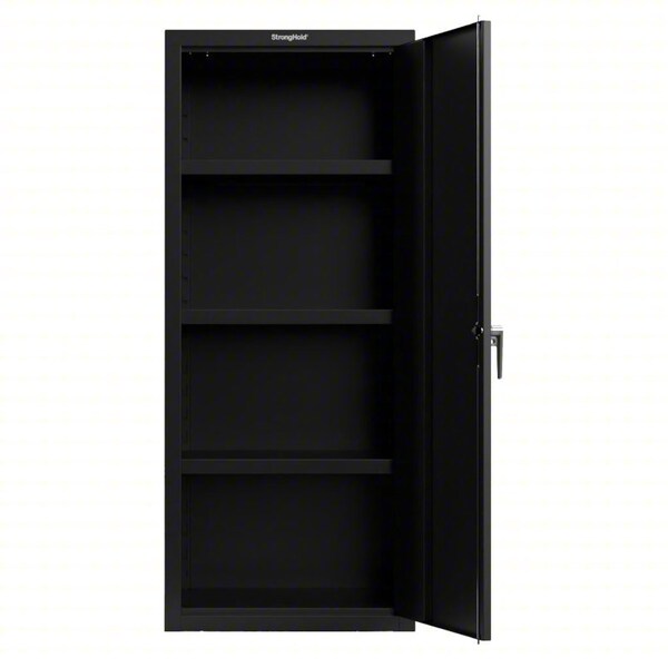 Strong Hold Storage Cabinet, 72 in H, 30 in W, 24 in D, Swing, Electronic Lock; Keyed Lock; Padlock Hasp, Black 2.66-1D-243-P - main