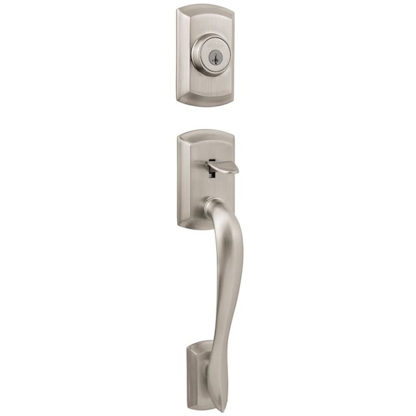 Kwikset Avalon Single Cylinder Exterior Handleset SmartKey with 6AL Latch and STRKP Strike Pack which 800AVHLIP-15S.STRKP - main