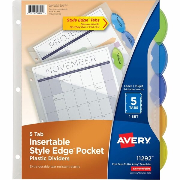 Avery Insertable Style Edge Plastic Dividers 11292 - main
