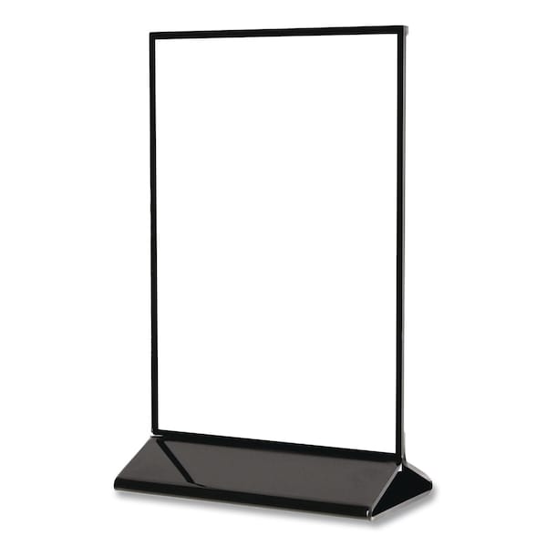 Deflecto Tabletop Sign and Menu Holder, 8.5 x 11 Insert, Clear with Black Frame 4430 - main