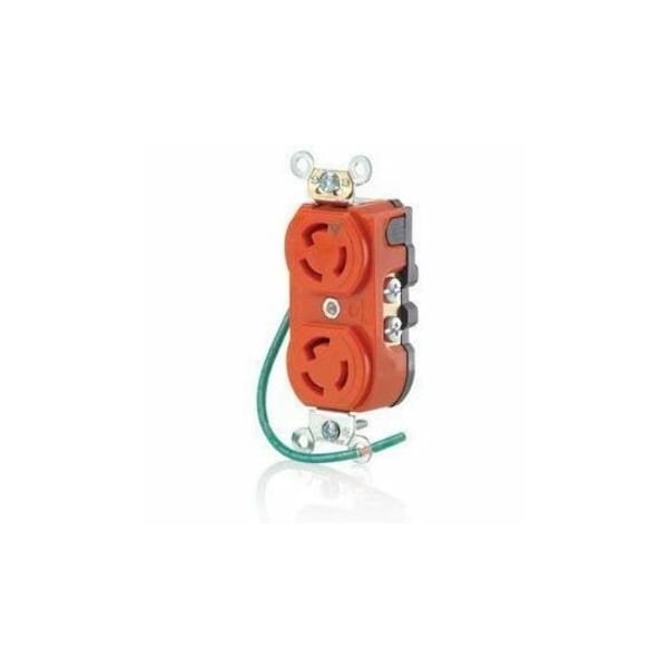 Leviton Locking Receptacle, L5-15R, 15 A, 125V AC, Single Phase, 2 Pole, Flush Mount, Screw Terminals 4700-IG - main