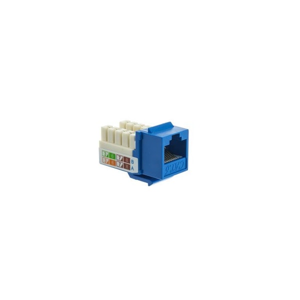 Cable Wholesale Slimline Cat6 Keystone Jack, Blue, RJ45 Female to 110 Punch Down 326-120BL - main