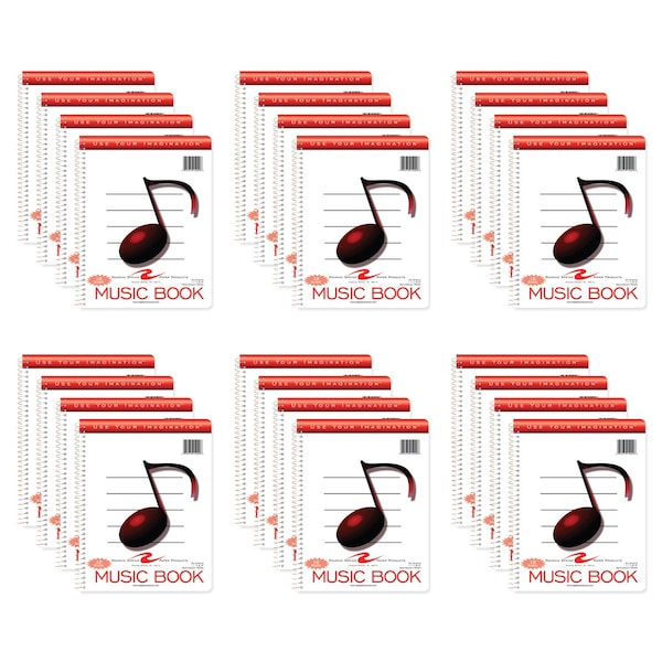 Roaring Spring Case of Music Wirebound Notebook, 12 Staves of Music Lines, 11"x8.5", 32 Sheets per book, PK24 15009cs - main
