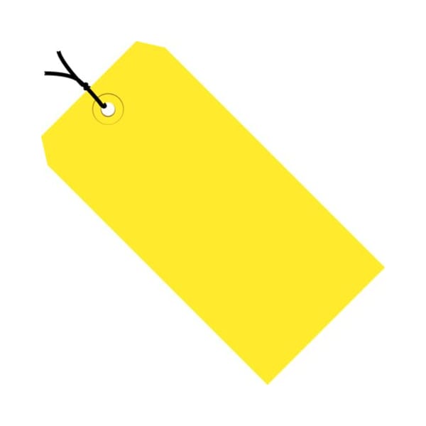 Partners Brand Shipping Tags, Pre-Strung, 13 Pt., 5 3/4" x 2 7/8", Yellow, PK1000 G11072C - main