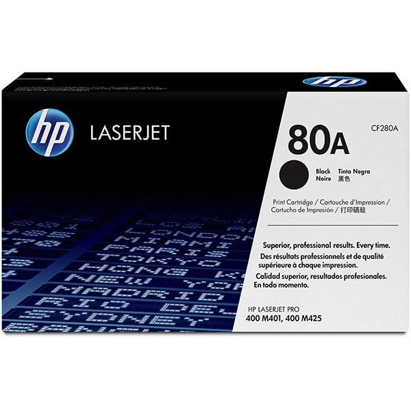 Hp 80A (CF280A) Black Original LaserJet Toner Cartridge (2,560 Yield) CF280A - main
